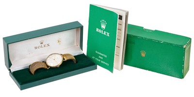 Lot 634 - 1970s Gentlemen’s Rolex gold Precision wristwatch with original papers and boxes, dated 1971.