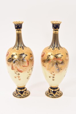 Lot 244 - Pair of Royal Crown Derby Imari style vases, of baluster form, pattern 2553, 29.5cm high