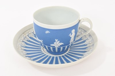 Lot 196 - Wedgwood blue jasper dip teacup and saucer, circa 1790