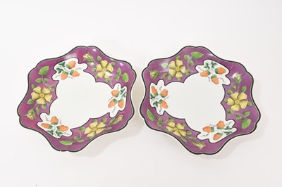 Lot 198 - Pair of Wedgwood pearlware hexagonal dishes, circa 1820, pattern number 1243