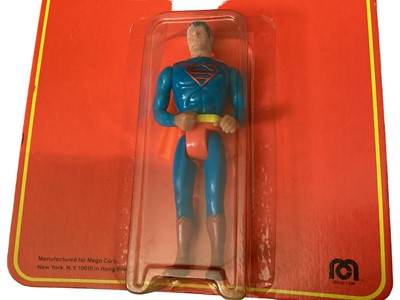 Lot 4 - Mego Corp (c1979) Pocket Super Heroes Superman 4” action figure, on card with bubblepack No.94010 & Star Trek Five Face 3 3/4” action figure , Remco Defenders of Peace Granite US15 & Wonder Woman (4)