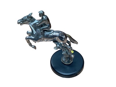 Lot 2150 - 1950s Desmo chrome car mascot in the form of a leaping racehorse and jockey