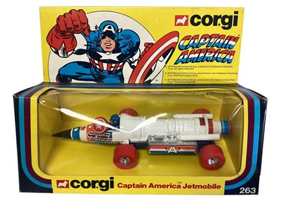 Lot 175 - Corgi (c1978) diecast Captain America Jetmobile, in window box No.263 (1)