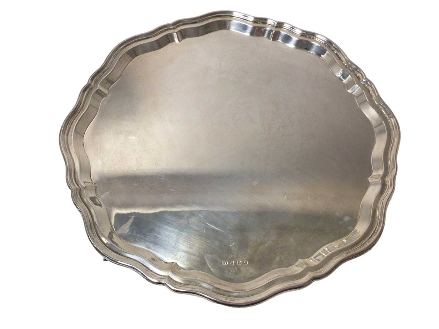 Lot 409 - Silver large round salver