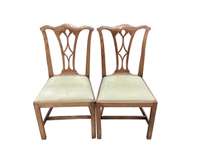 Lot 1401 - Set of five George III fruitwood dining chairs