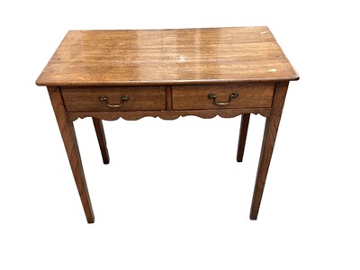 Lot 1434 - George III oak and elm two drawer side table