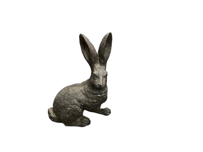 Lot 143 - Modern bronze sculpture of a hare
