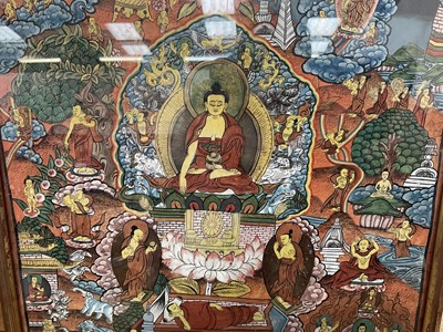 Lot 144 - Tibetan thanka painted with deities