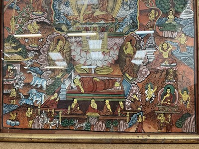 Lot 144 - Tibetan thanka painted with deities