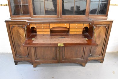 Lot 1407 - Large 19th century mahogany breakfront bookcase