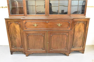 Lot 1407 - Large 19th century mahogany breakfront bookcase