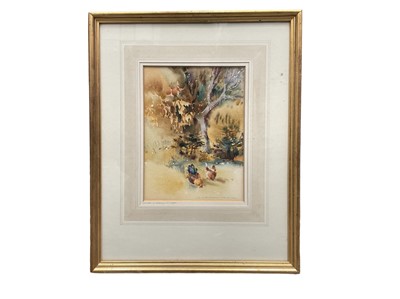 Lot 173 - Ian Armour-Chelu, watercolour, Chickens, and another of Ely cathedral