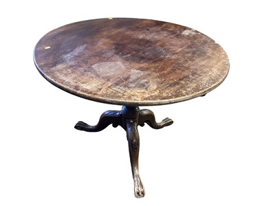 Lot 1421 - George III and later carved tilt top tripod table