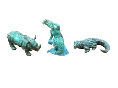 Lot 1225 - Group of ceramic models of dinosaurs and fantastical creatures.