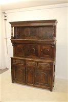 Lot 1487 - Mid-18th century and later oak tridarn with...