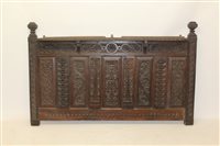 Lot 1488 - Good 19th century carved oak overmantel with...