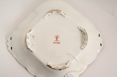 Lot 243 - Royal Crown Derby Imari 'fruit' pattern dessert service, to including a lozenge-shaped dish, comport, and six plates (8)