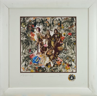 Lot 1112 - Richard Drew, known as Zacron (British, 1943-2012) silkscreen print - Fancy album cover 'Something to Remember', signed and inscribed 'Artist's proof', 67 x 67cm, glazed frame. NB: Fancy were a sho...