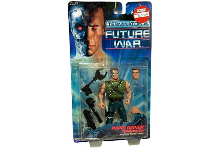 Lot 144 - Kenner (c1993) Terminator 2 Future War Rapid Repair Terminator 5 1/2" action figure, on card with bubblepack No.60215 (1)