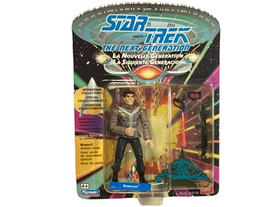 Lot 157 - Playmates Ban Dai (c1993) Star Trek The Next Generation action figures including Data, Deanna Troi, Jean-Luc Picard, Gowron, Romulan, Geordi La Forge, William T. Riker, Lieutenant Worf & Ferengi (B...