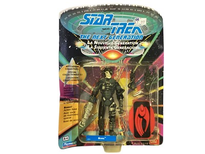 Lot 157 - Playmates Ban Dai (c1993) Star Trek The Next Generation action figures including Data, Deanna Troi, Jean-Luc Picard, Gowron, Romulan, Geordi La Forge, William T. Riker, Lieutenant Worf & Ferengi (B...