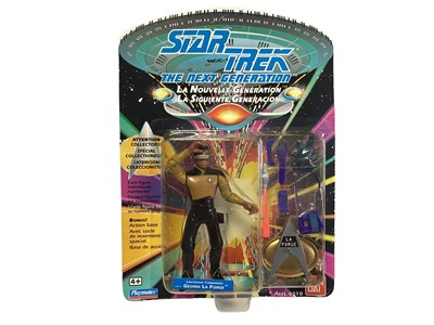 Lot 157 - Playmates Ban Dai (c1993) Star Trek The Next Generation action figures including Data, Deanna Troi, Jean-Luc Picard, Gowron, Romulan, Geordi La Forge, William T. Riker, Lieutenant Worf & Ferengi (B...