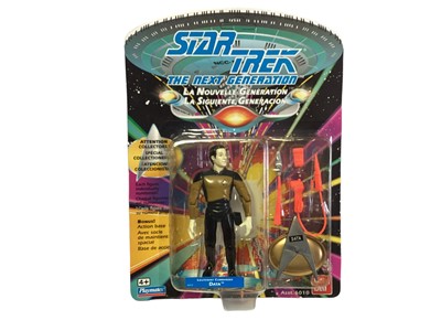 Lot 157 - Playmates Ban Dai (c1993) Star Trek The Next Generation action figures including Data, Deanna Troi, Jean-Luc Picard, Gowron, Romulan, Geordi La Forge, William T. Riker, Lieutenant Worf & Ferengi (B...