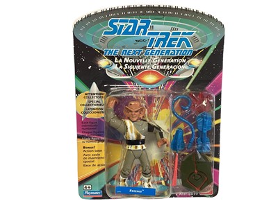 Lot 157 - Playmates Ban Dai (c1993) Star Trek The Next Generation action figures including Data, Deanna Troi, Jean-Luc Picard, Gowron, Romulan, Geordi La Forge, William T. Riker, Lieutenant Worf & Ferengi (B...