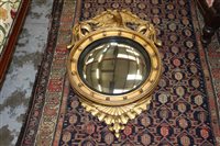 Lot 1501 - 19th century gilt gesso convex wall mirror,...