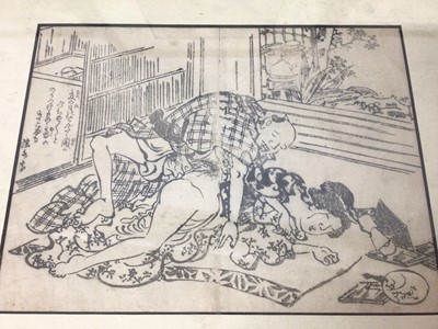 Lot 952 - Four various Japanese erotic woodblock prints