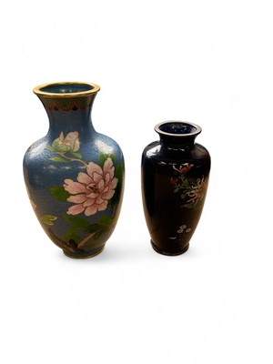 Lot 228 - Two Japanese cloisonne vases
