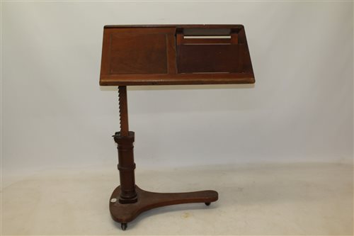 Lot 1504 - Victorian patent mahogany reading table, by J....