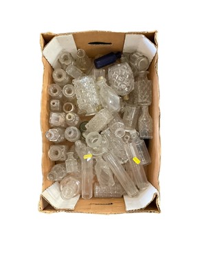 Lot 192 - Edwardian cruet sets, cut glass cruet bottles and glassware
