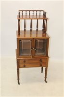 Lot 1505 - Victorian mahogany music cabinet with shelf...