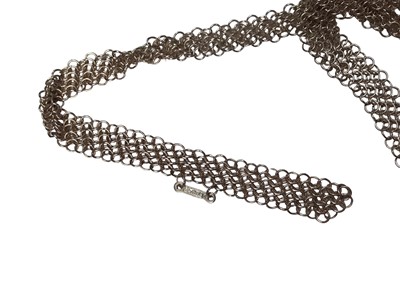 Lot 32 - Tiffany & Co Mesh Bib sterling silver necklace designed by Elsa Peretti