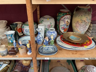 Lot 723 - Group of ceramics to include 18th century Chinese porcelain bowl, Poole Pottery Delphis Charger and various other ceramics.