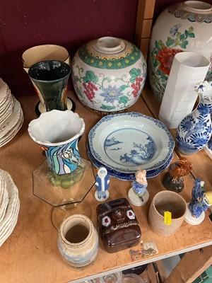 Lot 723 - Group of ceramics to include 18th century Chinese porcelain bowl, Poole Pottery Delphis Charger and various other ceramics.