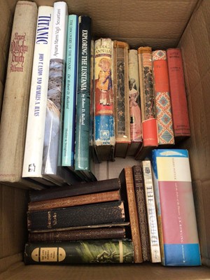 Lot 325 - Box of antique and later books including Shakespeare, Thomas Hardy, The Life of Ian Fleming by John Pearson and a first edition copy of Harry Potter and the Order of the Phoenix
