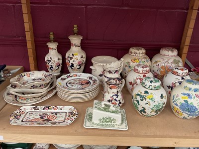 Lot 721 - Collection of Masons Mandalay, Regency and other patterns to include lamps, ginger jars and other items.