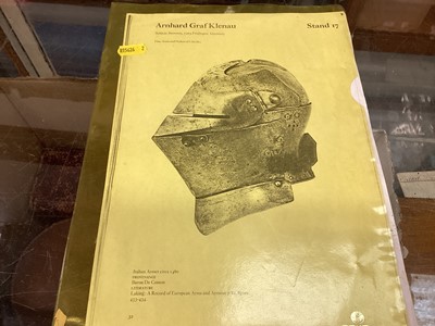 Lot 342 - Handmade bronze replica of a 500BC helmet and a handmade replica of a 15th century Italian Armet helmet (2)