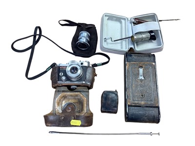 Lot 2350 - Vintage Robot Star camera in case with accessories and a vintage Contessa Nettel camera