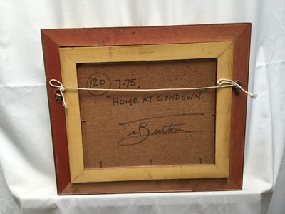 Lot 136 - W. W. F. Burton pair oils on boards 'Thames barges' and 'Home at Sundown', in gilt frames, 19cm x 25cm.