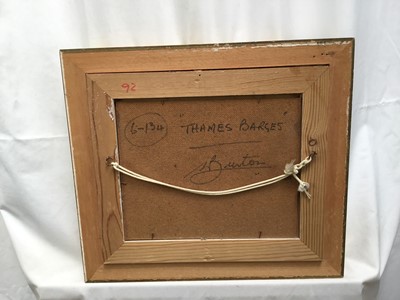 Lot 136 - W. W. F. Burton pair oils on boards 'Thames barges' and 'Home at Sundown', in gilt frames, 19cm x 25cm.