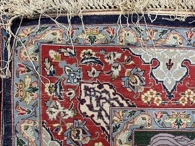Lot 1565 - Fine part silk pictorial Isfahan