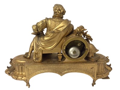Lot 713 - Late 19th century French gilt metal mantel clock