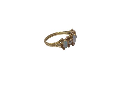 Lot 490 - Victorian gold opal and diamond ring
