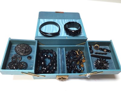 Lot 36 - Collection 19th century French & Whitby jet jewellery