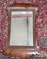 Lot 1519 - Early 18th century walnut fretwork wall mirror...