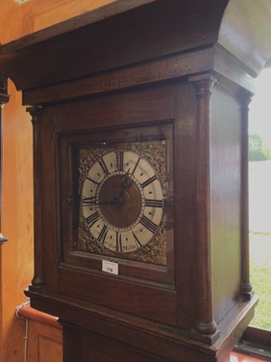 Lot 718 - Early 18th century longcase clock by Wm. Green of Milton, 30 hour movement, with square dial, weight and pendulum