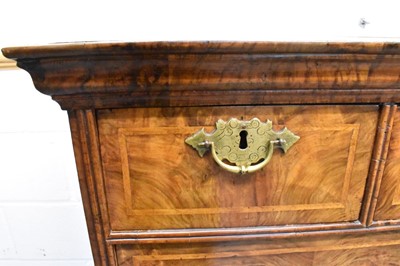 Lot 1421 - Early 18th century walnut feather banded chest on stand